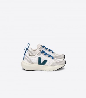 Kids Veja Canary Elastic Lace Trainers White / Green KSA | ZTE-8718