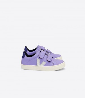 Kids Veja Esplar Chromefree Trainers Purple / Silver KSA | UIB-2836