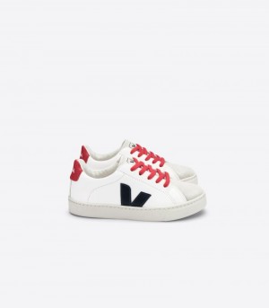 Kids Veja Esplar Laces Chromefree Trainers White / Navy KSA | QDR-5098