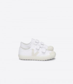 Kids Veja Ollie Canvas Trainers White / Light Grey KSA | LSP-0955