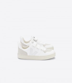 Kids Veja V-10 CWL Trainers White / Beige KSA | BVE-2363