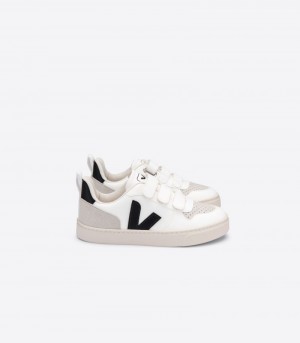 Kids Veja V-10 CWL Trainers White / Black KSA | OBH-5186