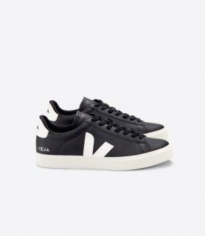 Mens Veja Campo Chromefree Trainers Black / White KSA | CW7ZKU