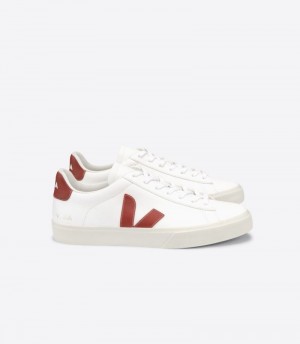 Mens Veja Campo Chromefree Trainers White / Red KSA | IDDVF0