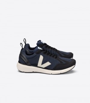 Mens Veja Condor 2 Alveomesh Trainers Black / Dark Blue KSA | WJFBCN