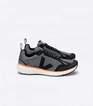 Mens Veja Condor 2 Alveomesh Trainers Black / Dark Grey / Orange KSA | UFLAYB