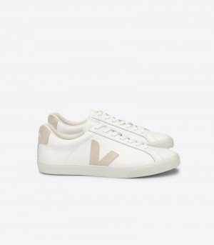 Mens Veja Esplar Leather Trainers White / Beige KSA | UOM-4757