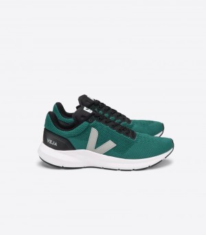 Mens Veja Marlin Lt V Knit Trainers Green / Grey KSA | 3VTKHA