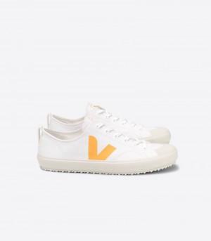 Mens Veja Nova Canvas Trainers White / Yellow KSA | HXJ-3585