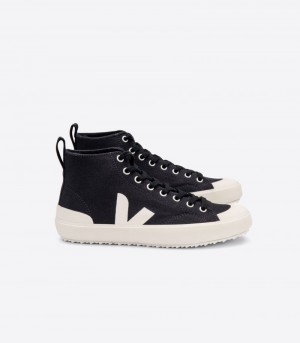 Mens Veja Nova Ht Canvas Trainers Black / White KSA | YZH-0424