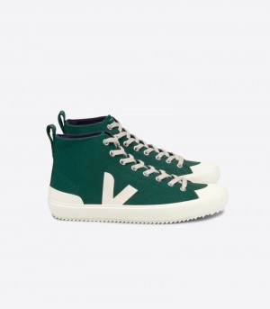 Mens Veja Nova Ht Canvas Trainers Green / White KSA | IFN-4640