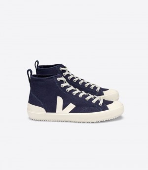 Mens Veja Nova Ht Canvas Trainers Navy KSA | CFB-3444