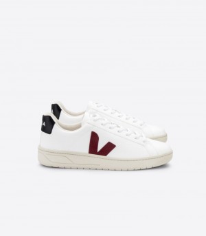 Mens Veja Urca CWL Trainers White / Black / Burgundy KSA | P9GPH2