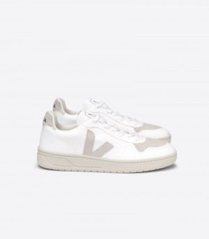 Mens Veja V-10 CWL Trainers White / Beige KSA | XA0SWD