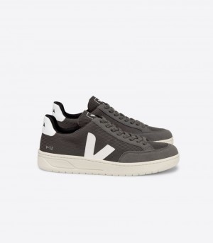 Mens Veja V-12 B-Mesh Trainers Chocolate / White KSA | ZHYH69