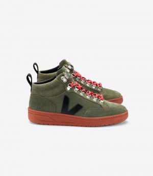 Mens Veja Vstore Roraima Trainers Olive / Black / Red KSA | LJQ1B1