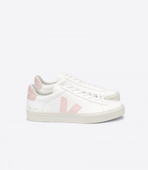 Womens Veja Campo Chromefree Trainers White / Pink KSA | WKYQYL