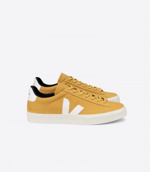 Womens Veja Campo Nubuck Trainers Yellow / White KSA | TP8RX7