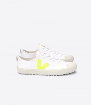 Womens Veja Nova Canvas Trainers White / Yellow KSA | WBH-1417