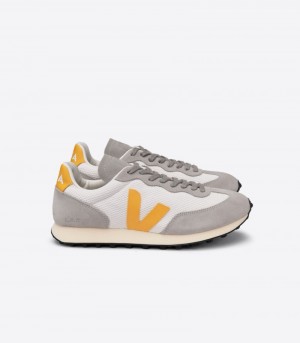 Womens Veja Rio Branco Alveomesh Trainers Grey / White / Yellow KSA | KGVGKD