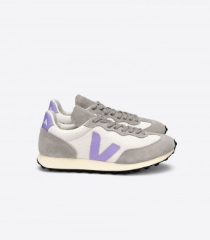 Womens Veja Rio Branco Hexamesh Gravel Trainers Grey / White / Purple KSA | 6C04AU