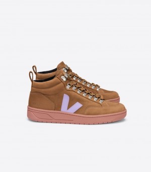 Womens Veja Roraima Nubuck Trainers Brown / Purple KSA | 5Y6J9S