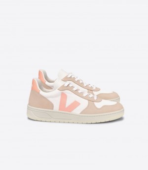 Womens Veja V-10 Alveomesh Trainers White / Beige KSA | XN7XH9