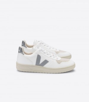 Womens Veja V-10 CWL Trainers White / Grey KSA | HWNT44