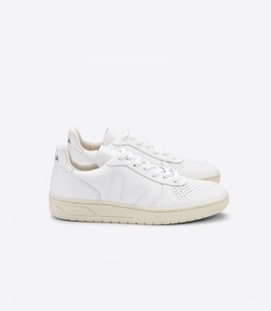 Womens Veja V-10 Leather Trainers White KSA | YO8NLA