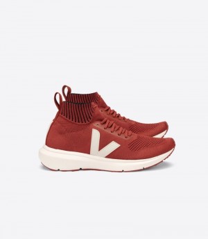 Womens Veja V-knit Veja X Rick Owens Mid Trainers Red KSA | ZQY7U1