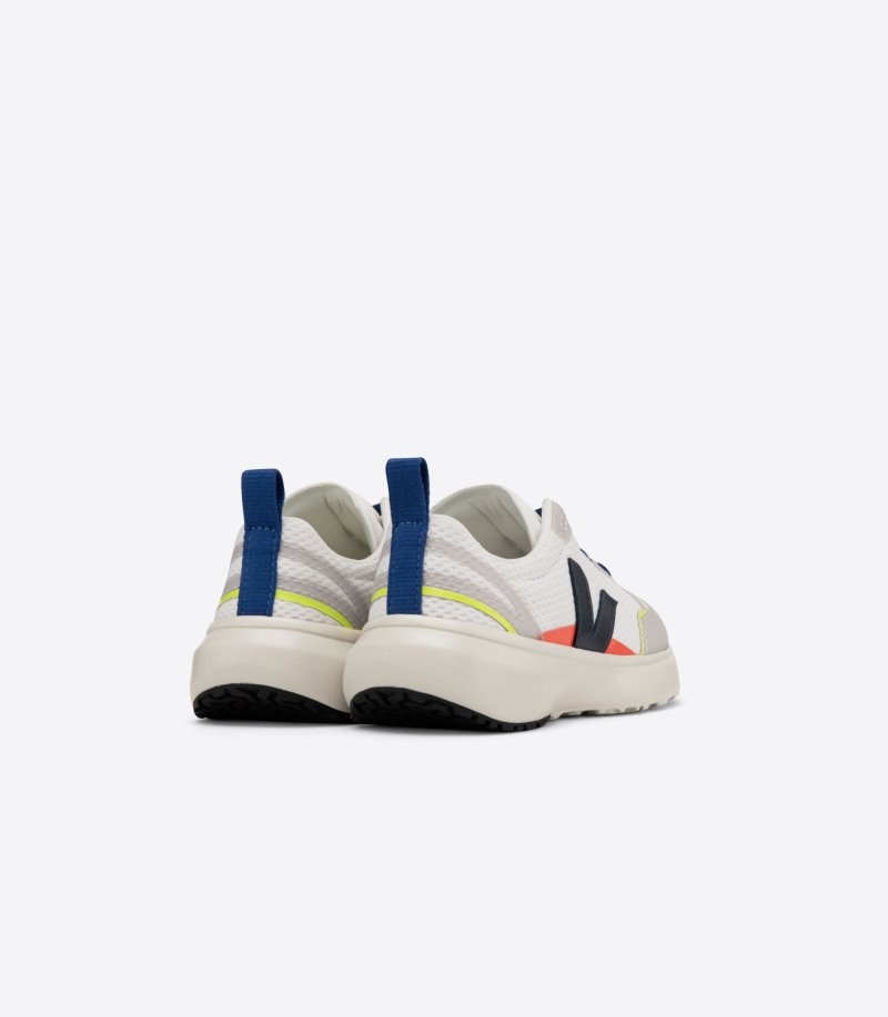 Kids Veja Canary Elastic Laces Alveomesh Trainers White / Navy KSA | NXX-7802