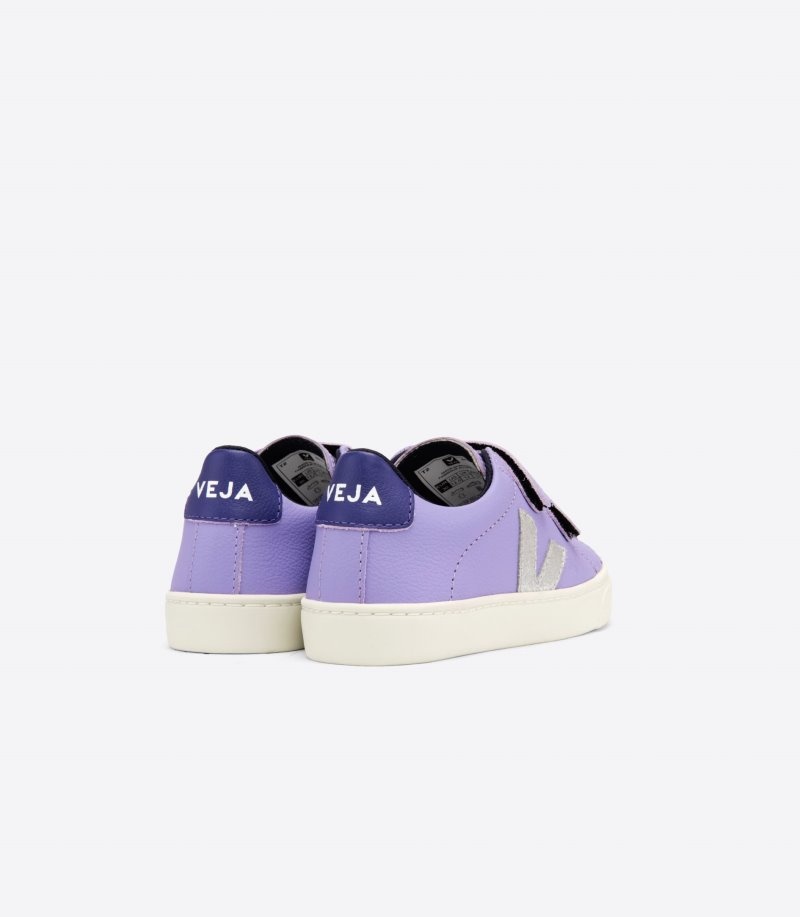 Kids Veja Esplar Chromefree Trainers Purple / Silver KSA | UIB-2836