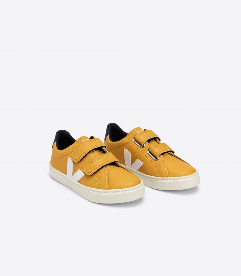 Kids Veja Esplar Chromefree Trainers Yellow / White KSA | FGQ-1457