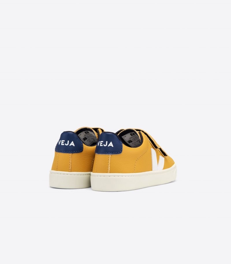 Kids Veja Esplar Chromefree Trainers Yellow / White KSA | FGQ-1457