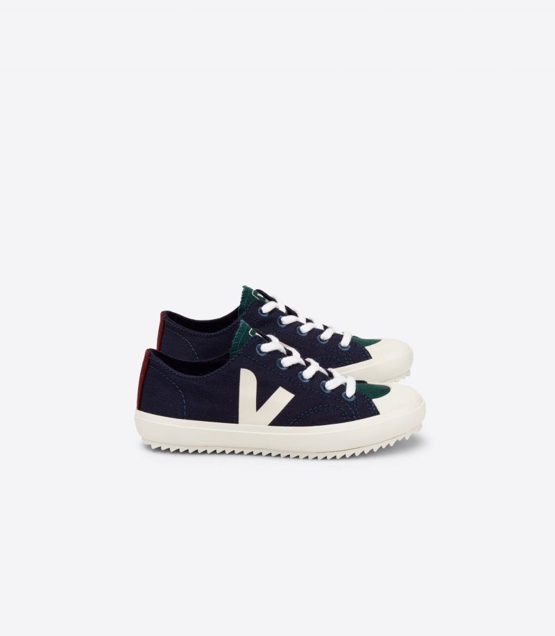 Kids Veja Flip Canvas Trainers Blue / White KSA | IQW-4874