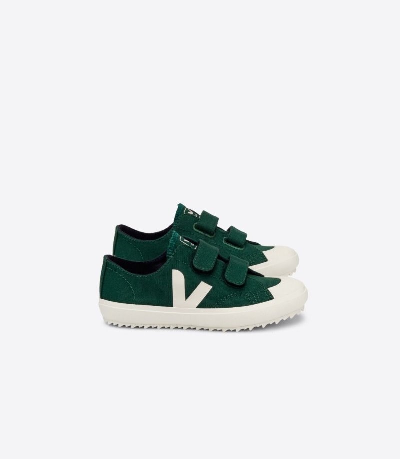 Kids Veja Ollie Canvas Trainers Green / White KSA | UIM-4488