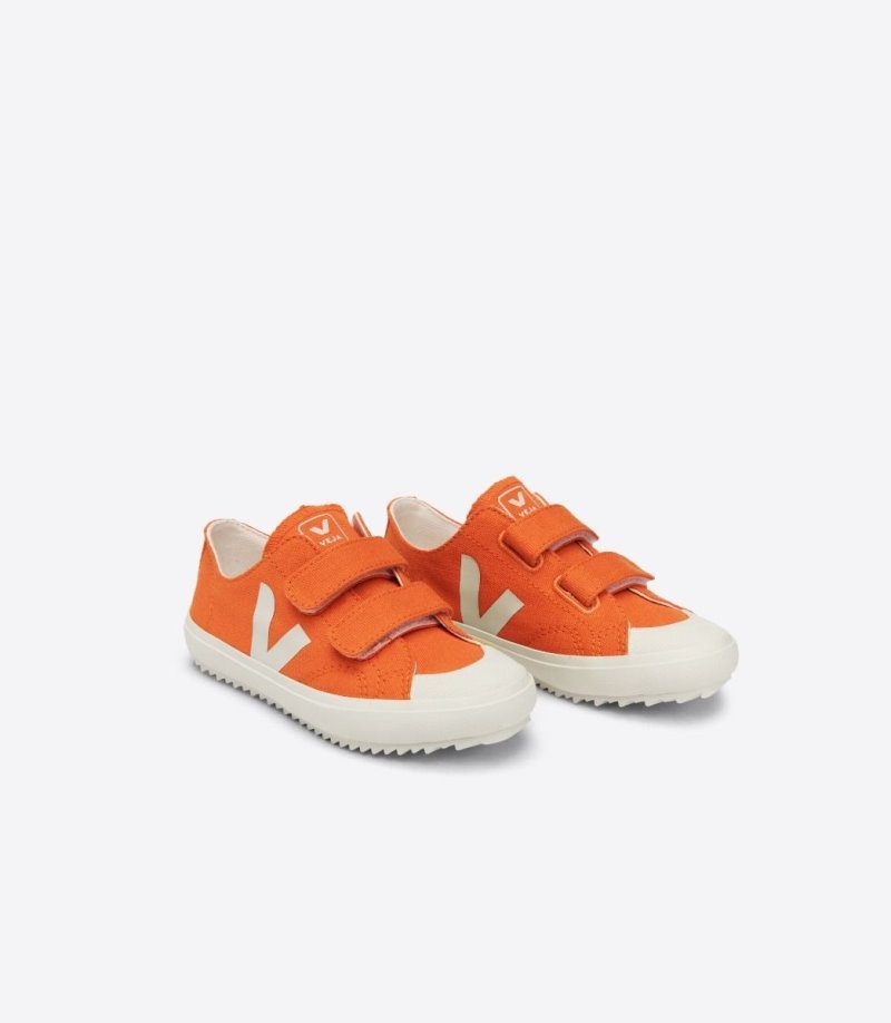 Kids Veja Ollie Canvas Trainers Orange / White KSA | XDG-6806