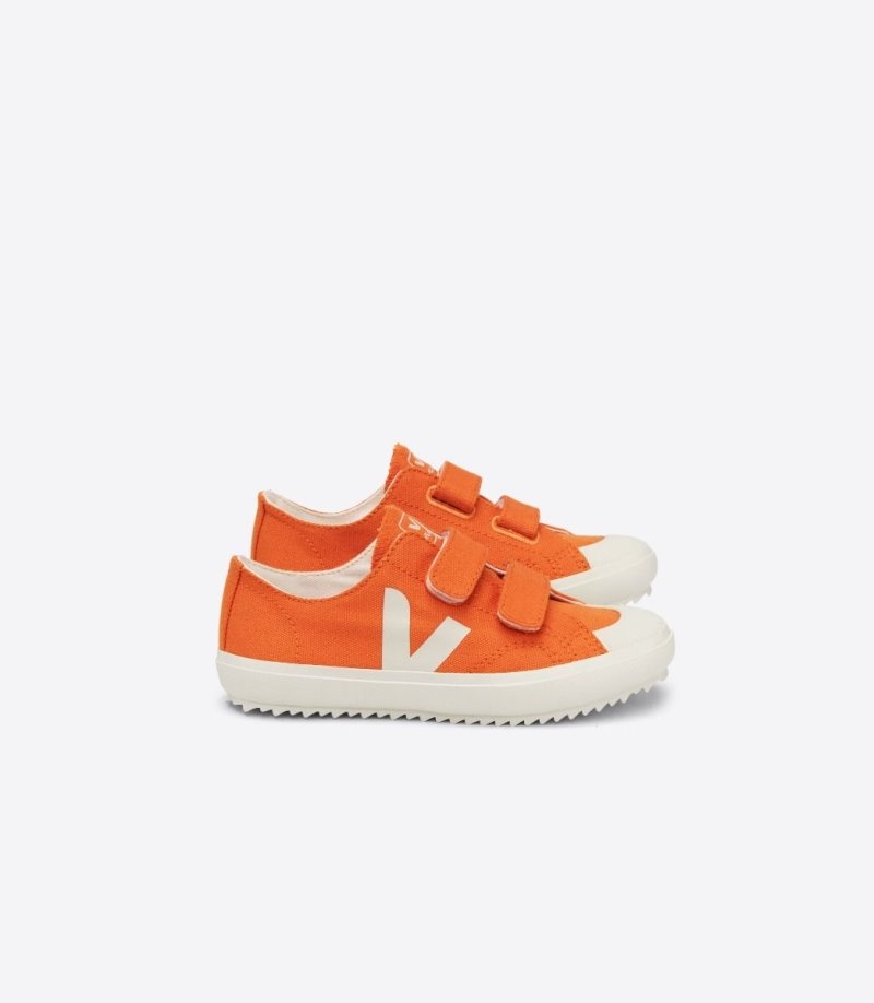 Kids Veja Ollie Canvas Trainers Orange / White KSA | XDG-6806