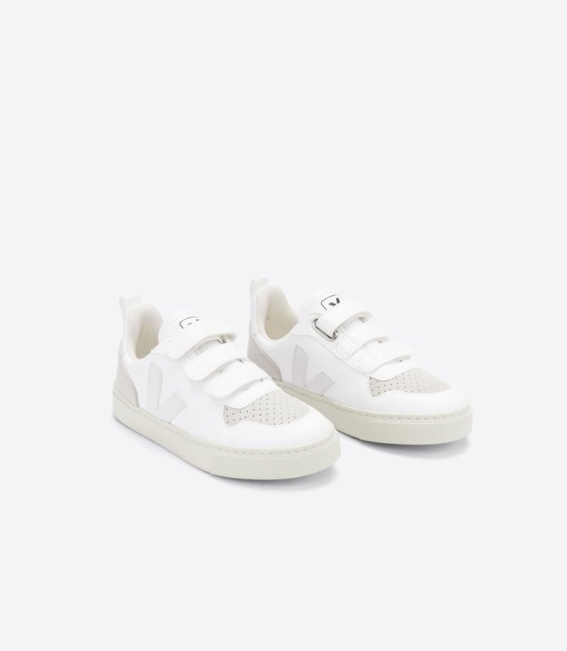 Kids Veja V-10 CWL Trainers White / Beige KSA | BVE-2363