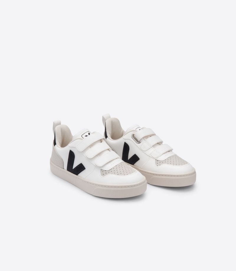 Kids Veja V-10 CWL Trainers White / Black KSA | OBH-5186