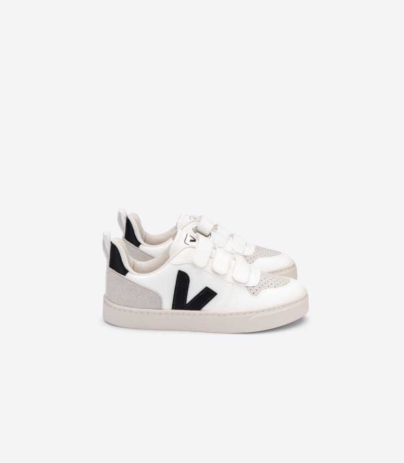 Kids Veja V-10 CWL Trainers White / Black KSA | OBH-5186