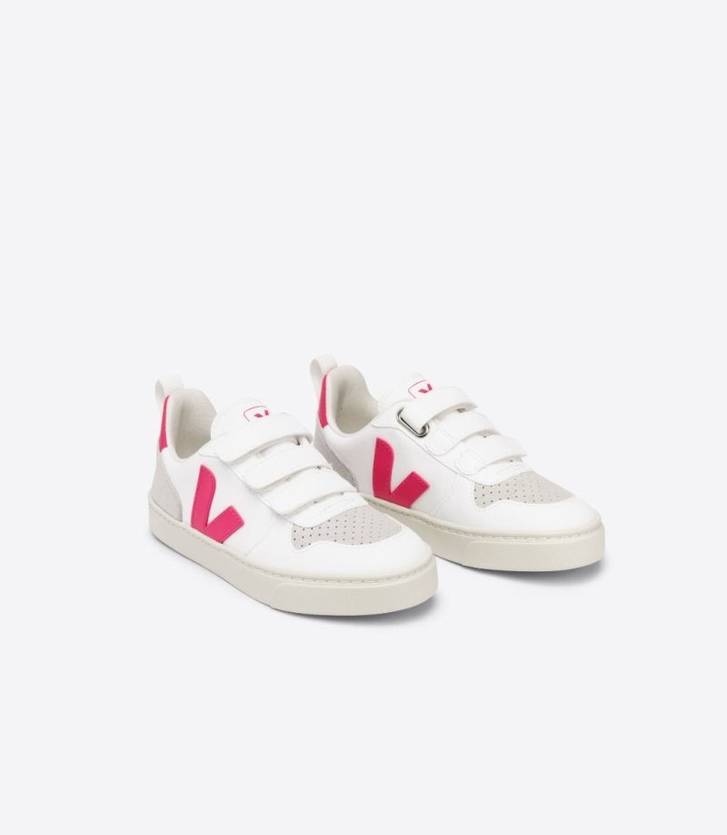 Kids Veja V-10 CWL Trainers White / Rose KSA | QQO-0032