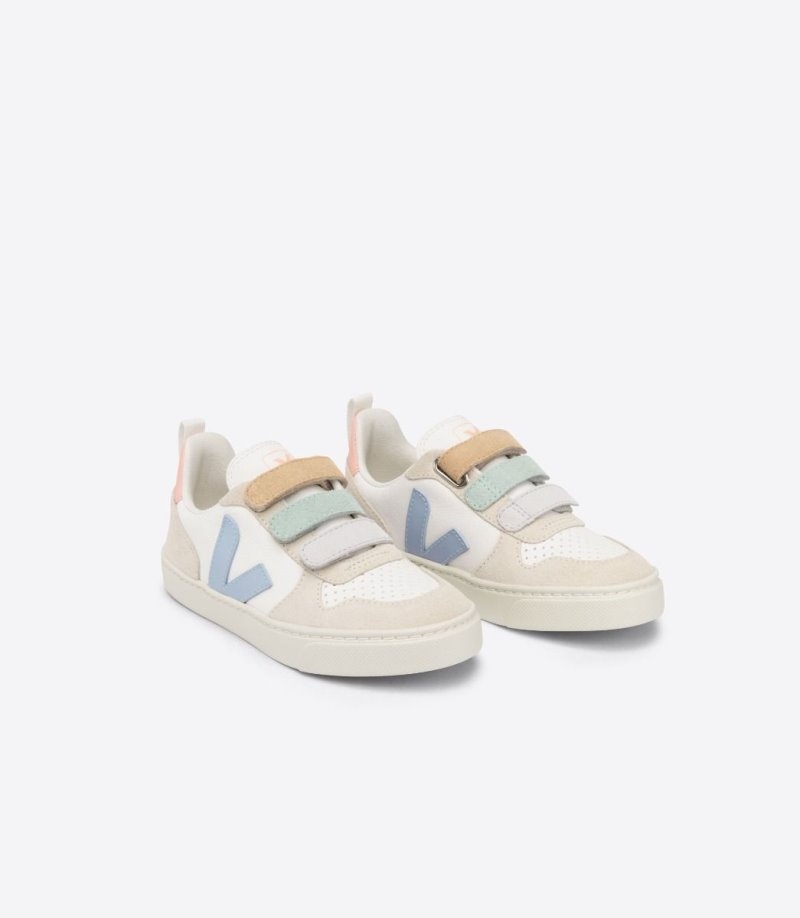 Kids Veja V-10 Chromefree Trainers White / Blue KSA | VOI-1670