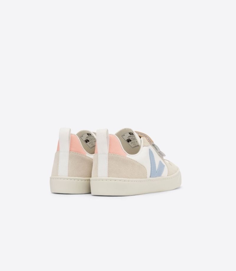 Kids Veja V-10 Chromefree Trainers White / Blue KSA | VOI-1670