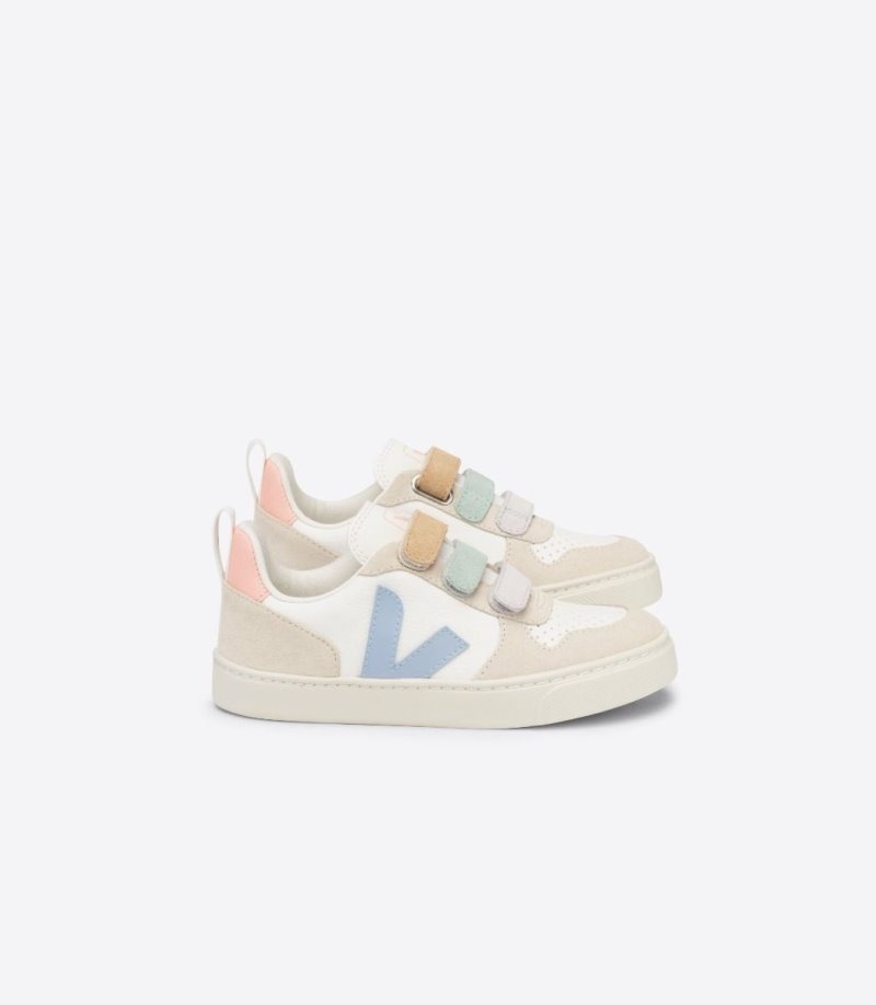 Kids Veja V-10 Chromefree Trainers White / Blue KSA | VOI-1670