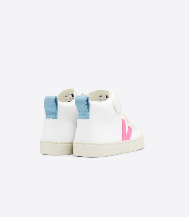 Kids Veja V-10 Mid CWL Trainers White / Rose KSA | IUY-5152