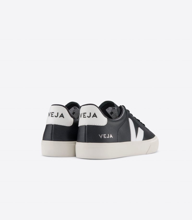 Mens Veja Campo Chromefree Trainers Black / White KSA | CW7ZKU