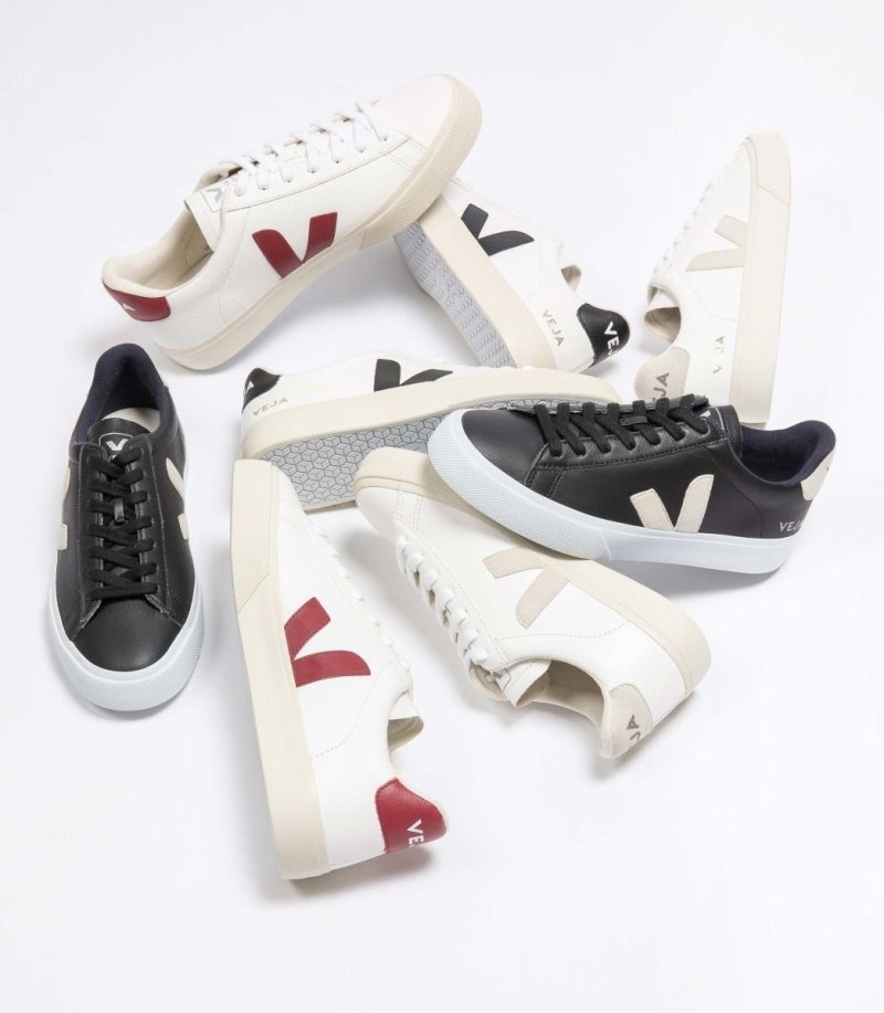 Mens Veja Campo Chromefree Trainers Black / White KSA | CW7ZKU