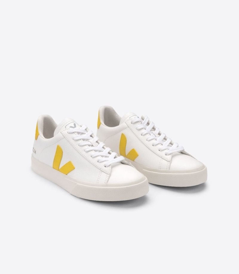 Mens Veja Campo Chromefree Trainers White / Yellow KSA | VJKSV0