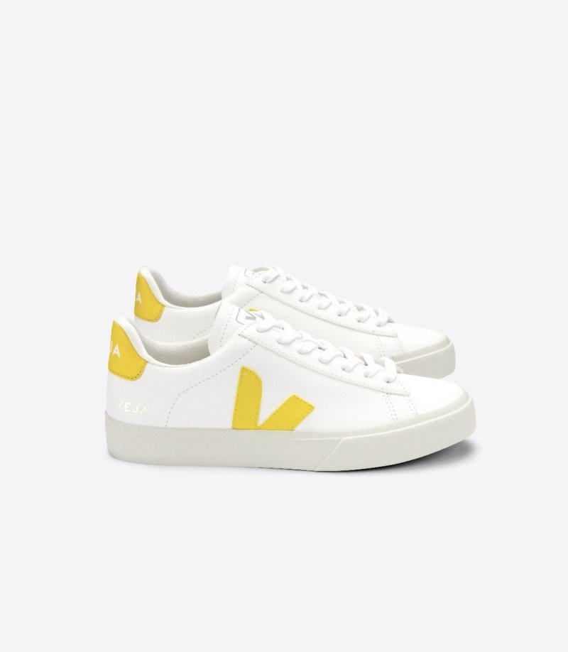 Mens Veja Campo Chromefree Trainers White / Yellow KSA | VJKSV0